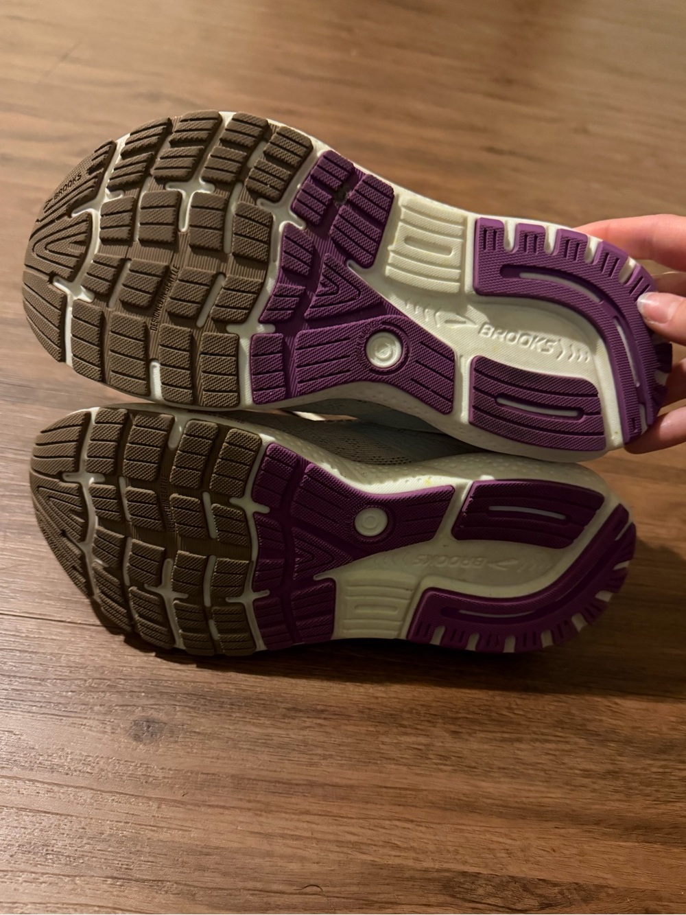 Brooks Women's Ghost Running Shoes - Cream with Purple Accents - Picture 3 of 3
